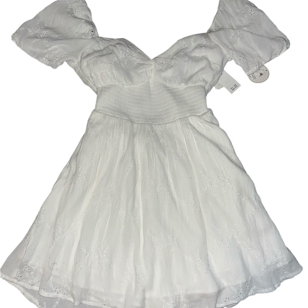 Hollister White Puff Sleeve Midi Sundress for Brides